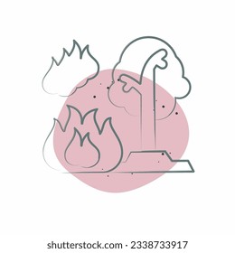 Icon Forest Fires. related to Nuclear symbol. Color Spot Style. simple design editable. simple illustration