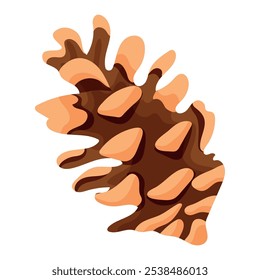 icon of a forest half-open long cone, for New Year's decorations, cards or posters