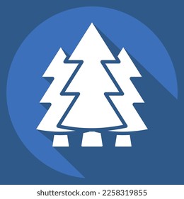 Icon Forest. related to Environment symbol. long shadow style. simple illustration. conservation. earth. clean