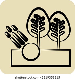 Icon Forest. related to Golf symbol. hand drawn style. simple design editable. simple illustration