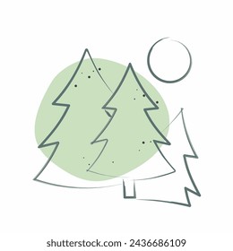 Icon Forest. related to Leisure and Travel symbol. Color Spot Style. simple design illustration.