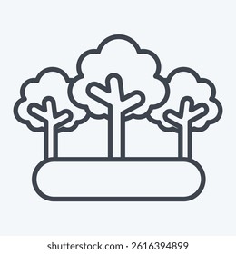 Icon Forest. related to Save the World symbol. line style. editable