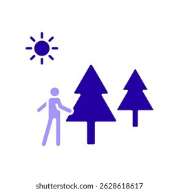 Icon a forest walk, isolated against a clean background.