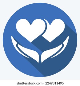 Icon Forgiveness. related to Psychological symbol. long shadow style. simple illustration. emotions, empathy, assistance