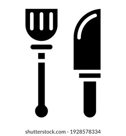     Icono de bifurcación y cuchillo, diseño relleno
