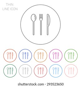 Icon of fork, knife and spoon