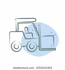 Icon Fork Lift. related to Building Material symbol. Color Spot Style. simple design editable. simple illustration