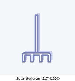 Icon Fork picking leaves. suitable for garden symbol. two tone style. simple design editable. design template vector. simple symbol illustration