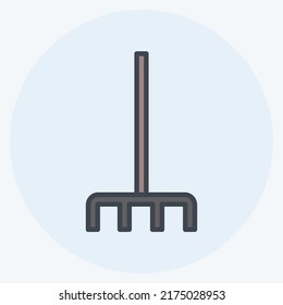 Icon Fork picking leaves. suitable for garden symbol. color mate style. simple design editable. design template vector. simple symbol illustration