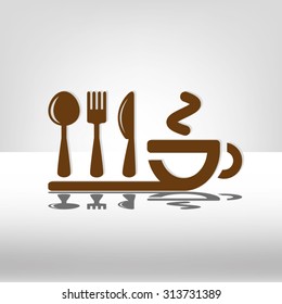 icon of fork, spoon, knife, cup
