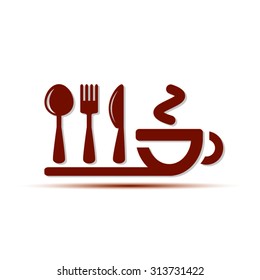 icon of fork, spoon, knife, cup