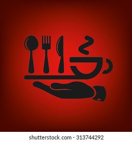 icon of fork, spoon, knife, cup