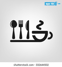 icon of fork, spoon, knife, cup