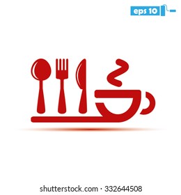 icon of fork, spoon, knife, cup