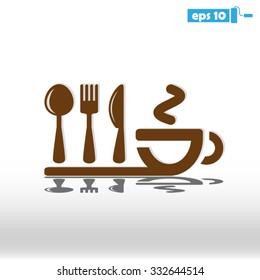 icon of fork, spoon, knife, cup