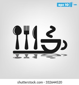 icon of fork, spoon, knife, cup