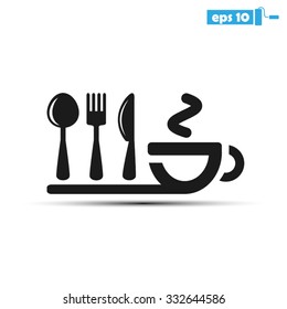 icon of fork, spoon, knife, cup