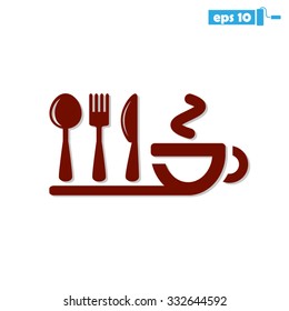 icon of fork, spoon, knife, cup