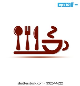 icon of fork, spoon, knife, cup