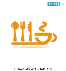icon of fork, spoon, knife, cup