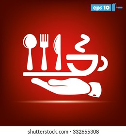 icon of fork, spoon, knife, cup