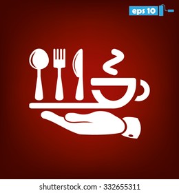 icon of fork, spoon, knife, cup