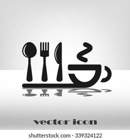 icon of fork, spoon, knife, cup