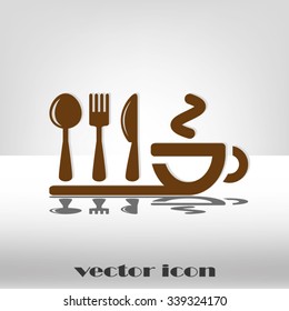 icon of fork, spoon, knife, cup