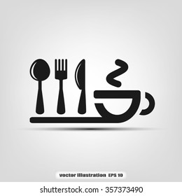 icon of fork, spoon, knife, cup