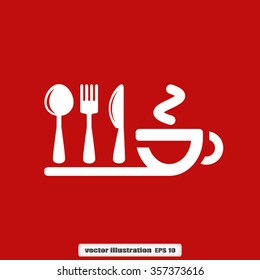 icon of fork, spoon, knife, cup