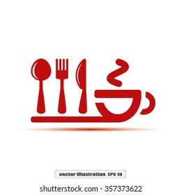 icon of fork, spoon, knife, cup