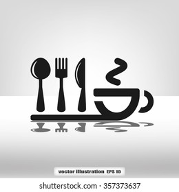 icon of fork, spoon, knife, cup
