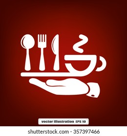 icon of fork, spoon, knife, cup