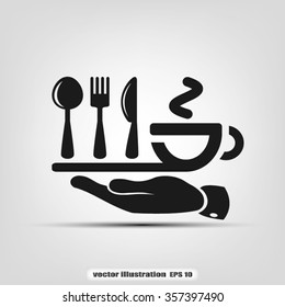 icon of fork, spoon, knife, cup