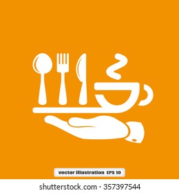 icon of fork, spoon, knife, cup