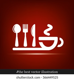 icon of fork, spoon, knife, cup