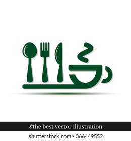 icon of fork, spoon, knife, cup