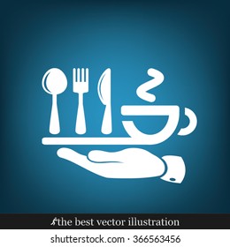 icon of fork, spoon, knife, cup
