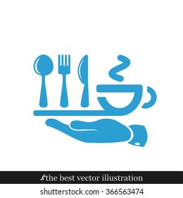 icon of fork, spoon, knife, cup