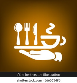 icon of fork, spoon, knife, cup