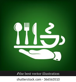 icon of fork, spoon, knife, cup