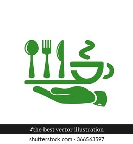 icon of fork, spoon, knife, cup