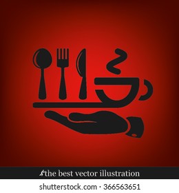 icon of fork, spoon, knife, cup