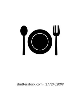 Icon fork spoon plate symbol on eps 10
