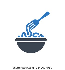 Icon of a fork twirling noodles in a bowl