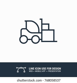 Icon Forklift logistic graphic design single icon vector illustration