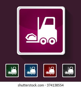 Icon of Forklift on Multicolored Squares. Eps-10.