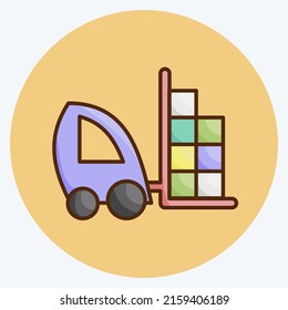 Icon Forklift. suitable for education symbol. flat style. simple design editable. design template vector. simple illustration