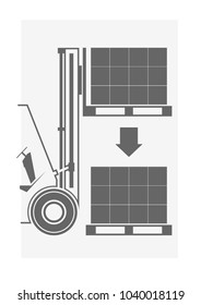 Icon of forklift. Vector illustration.