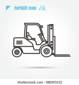 icon Forklift vector illustration isolated sign symbol logo objects thin line for web, modern minimalistic flat design vector on white background